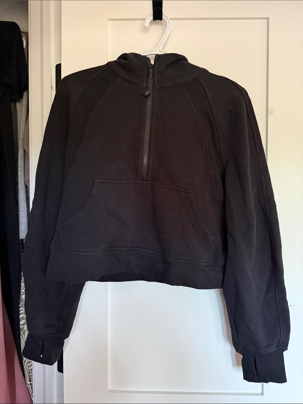 lululemon athletica Black Half-Zip Scuba Hooded Sweater